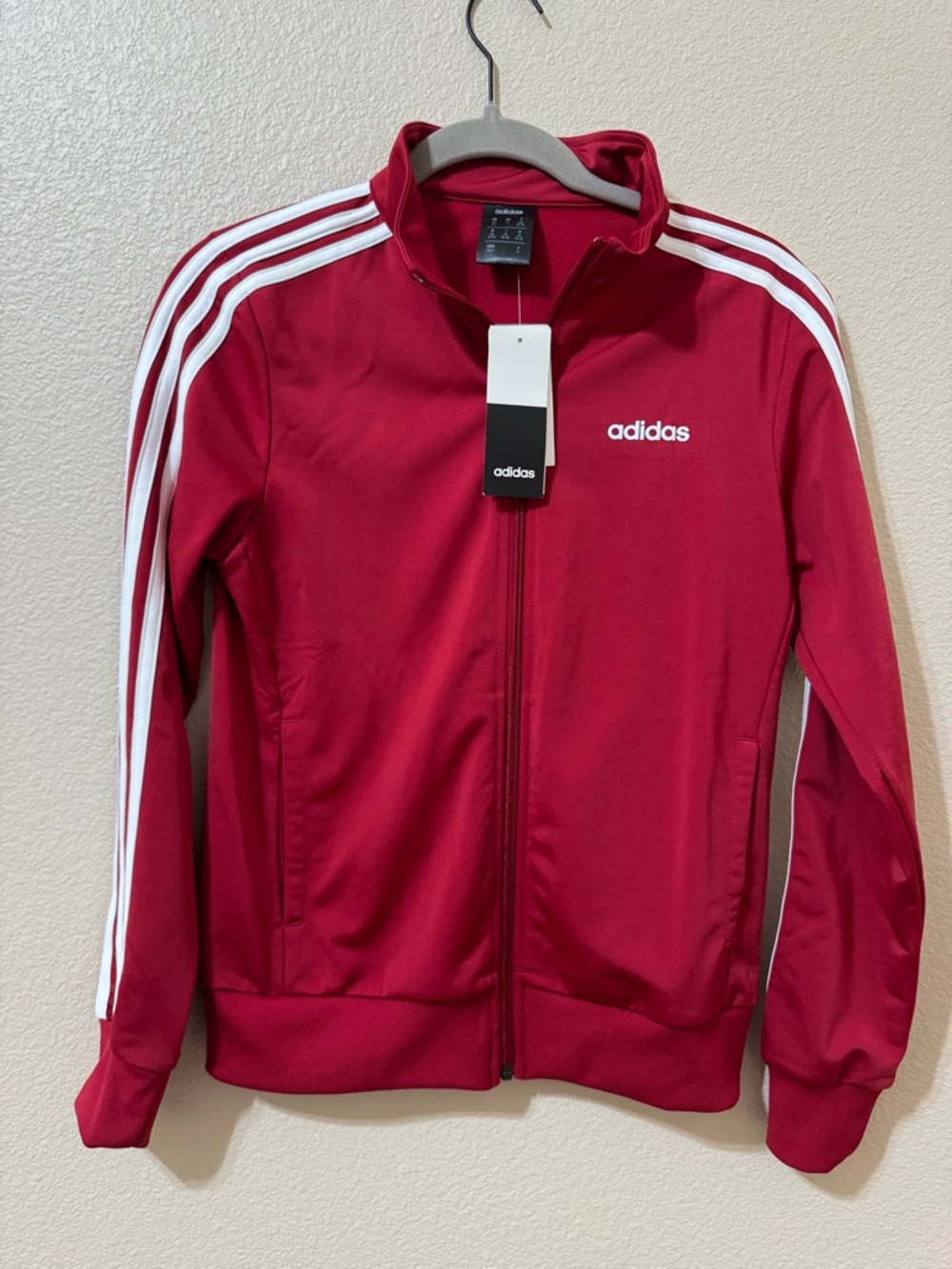 NWT Adidas Women’s XS Maroon 3-Stripes Zip Track Jacket Athleisure Top